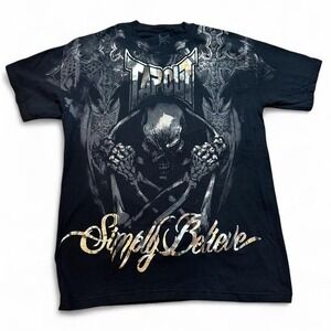 Tapout Simply Believe Heart Of A Warrior Double Side punk grunge MMA medium